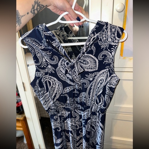 Studio One Blue and White Maxi Dress Size 2 - Picture 7 of 9